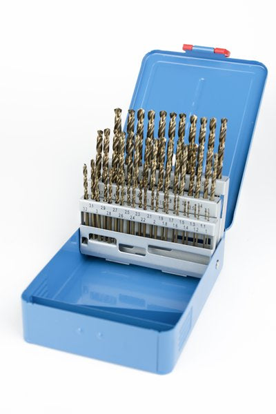 Presto 09501 1mm-5.9mm x 0.1 HSCo DIN338 135 Degree Split Point Straw Jobber Drill Set Packed in 1's