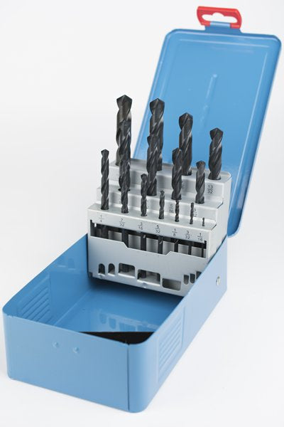 Presto 09500 1/16"-1/2" x 1/32 HSS DIN338 118 Degree Point Steam Temper Jobber Drill Set Packed in 1's