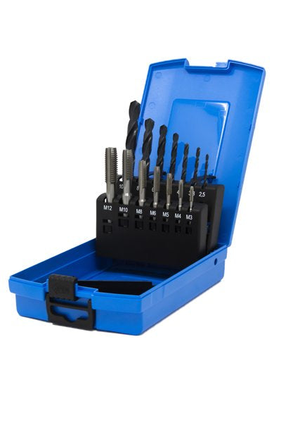 Presto 6950060000 M3 -M12 HSS DIN338 Black Drill & ISO 529 Bright Straight Flute Short Machine Tap Set Packed in 1's