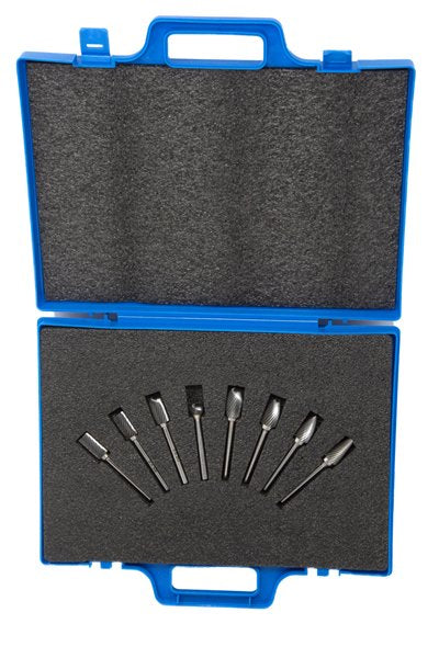 Presto 27600 8 Piece 6mm Shank Single Cut Carbide Bright Burr Set Packed in 1's