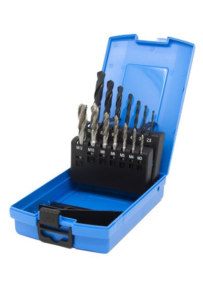 Presto 6950060020 M3 -M12 HSS DIN338 Black Drill & ISO 529 Bright Spiral Flute Tap Set Packed in 1's