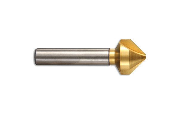 Presto 78015 5.0mm HSS DIN335 TiN 90 Degree 3 Flute Straight Shank Countersink Packed in 1's