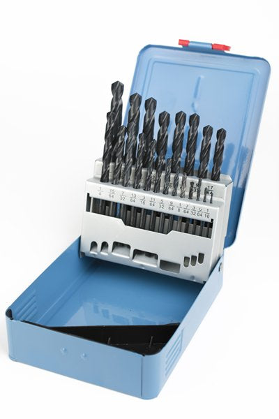 Presto 09500 1/16"-3/8" x 1/64 HSS DIN338 118 Degree Point Steam Temper Jobber Drill Set Packed in 1's