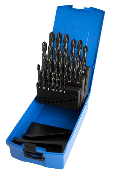 Presto 09520 3mm-13mm x 0.5 HSS DIN338 118 Degree Point Steam Temper Left Hand Jobber Drill Set Packed in 1's