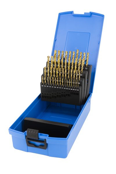 Presto 09565 1mm - 5.9mm x 0.1mm Increments (50 Drills) HSS DIN338 118 Degree Split Point TiN Elite Plus Jobber Drill Packed in 1's