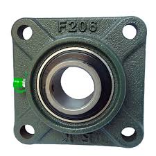 SBF208 (SF40A) - 40mm Bore 4 Bolt Square Flanged Cast Iron Self Lube Housed Bearing & Insert