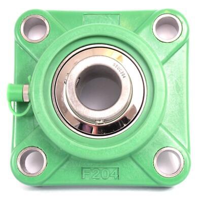 T-UCF205-16 SUCFPL20516 1" Thermoplastic Square Flange Bearing with Stainless Steel Insert - Green