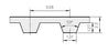 100XL037 (1/5 Zoll) XL-Abschnitt Imperial Zahnriemen – 10 Zoll lang x 3/8 Zoll breit