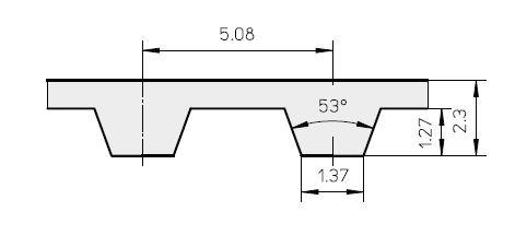70XL031 (1/5 Zoll) XL-Abschnitt Imperial Zahnriemen – 7 Zoll lang x 5/16 Zoll breit