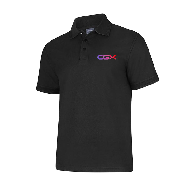 CGX 50% Cotton 50% Polyester Polo Shirt (Black) Including Embroidery