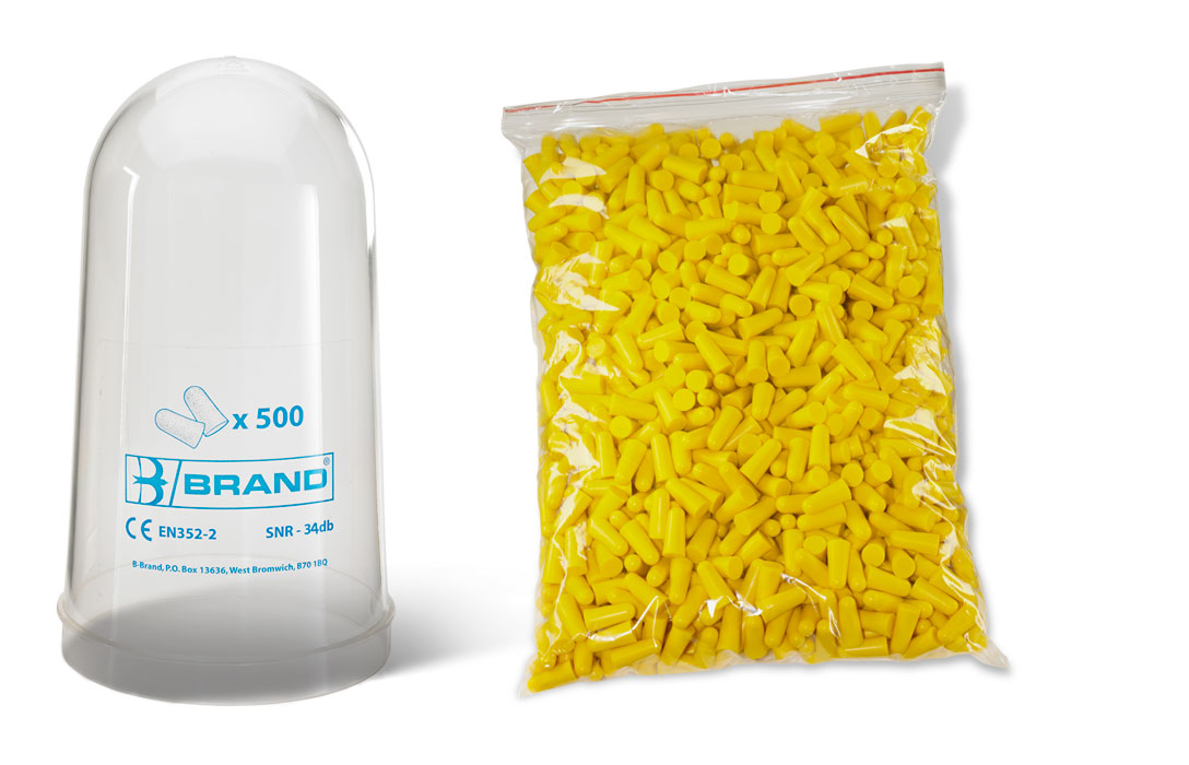 B-B Hi-Vis Ear Plug Refill Bottle Yellow BBEP500RB (PACK OF 500)