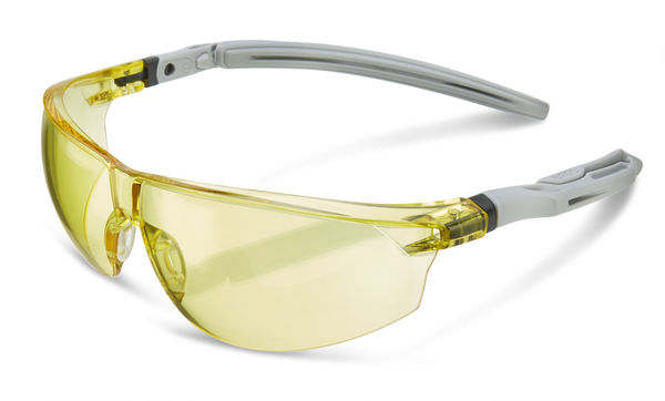 Yellow Lens Ergonomic Temple Safety Glasses BBH20Y (SINGLE OR MULTI-PACK)