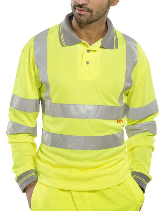 BSeen En ISO Long Sleeve Polo Shirt Yellow BPKSLSENSY
