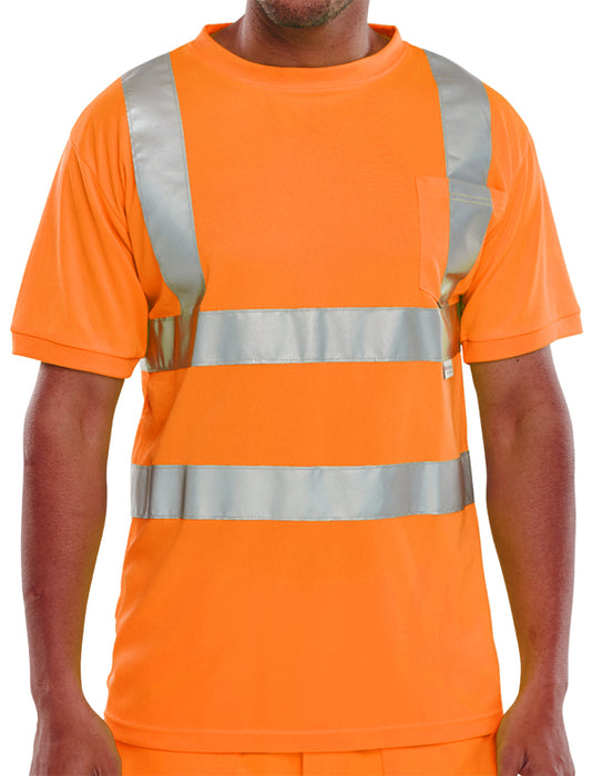 Camiseta Cuello Redondo Naranja BSCNTSENOR