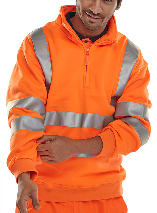 Hi-Vis Zipped Sweatshirt Orange BSZSSENOR