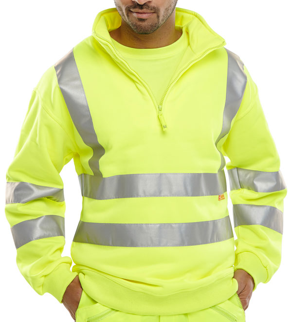 Hi-Vis Zipped Sweatshirt Orange BSZSSENYW