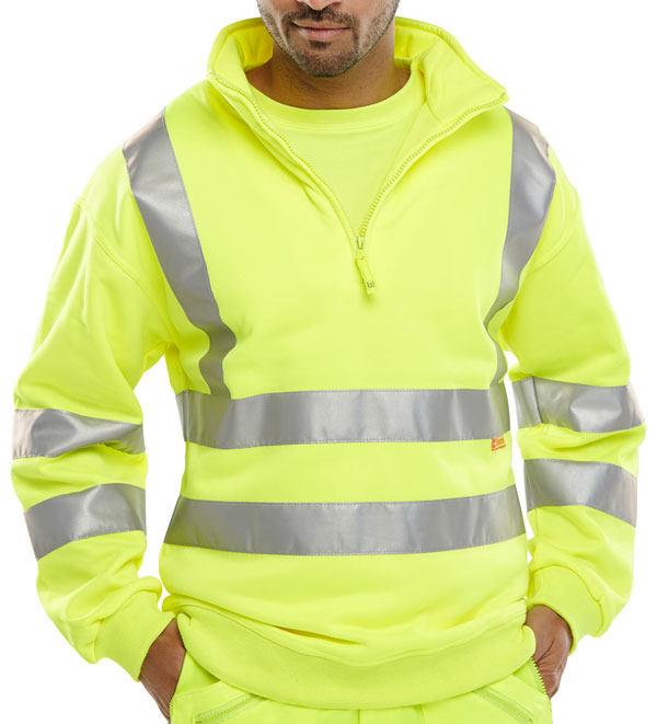 Warnschutz-Sweatshirt mit Reißverschluss Orange BSZSSENYW