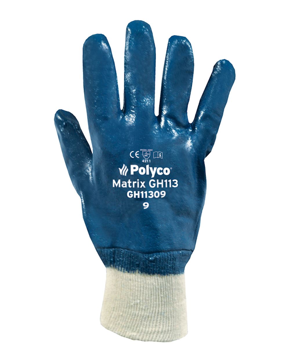 Guantes de Trabajo de Trabajo Pesado Blanco/Azul GH113 (MULTI-PACK) Talla 10