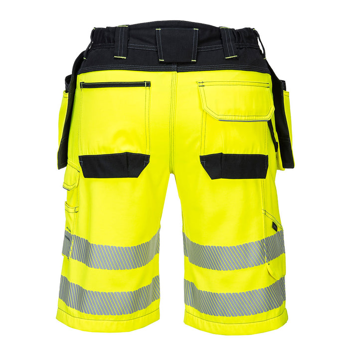 Pantalones cortos de alta visibilidad amarillo/negro PW343