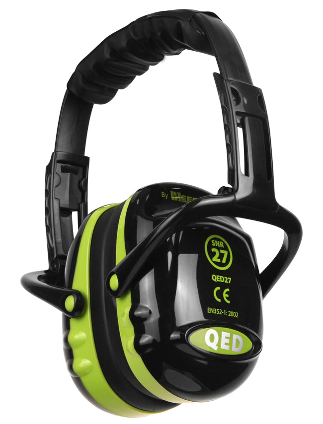 QED Ear Defenders Black/Green QED27