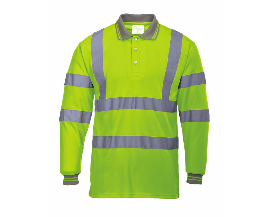 Long Sleeve Hi-Vis Polo Shirt Yellow S277SY