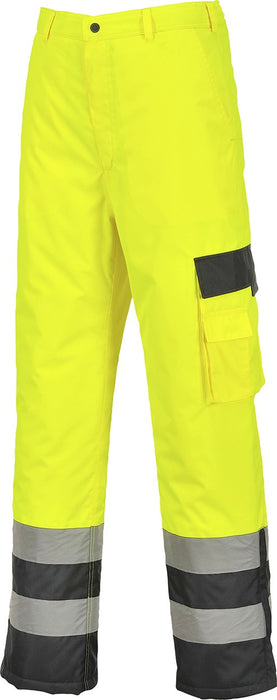 Contrast Hi-Vis Lined Trouser Yellow/Navy S686SY