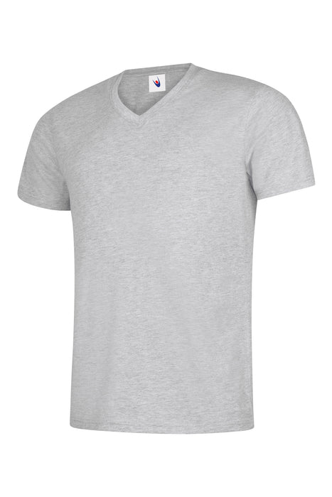 Camiseta Cuello V Hombre Gris Jaspeado UC317HG