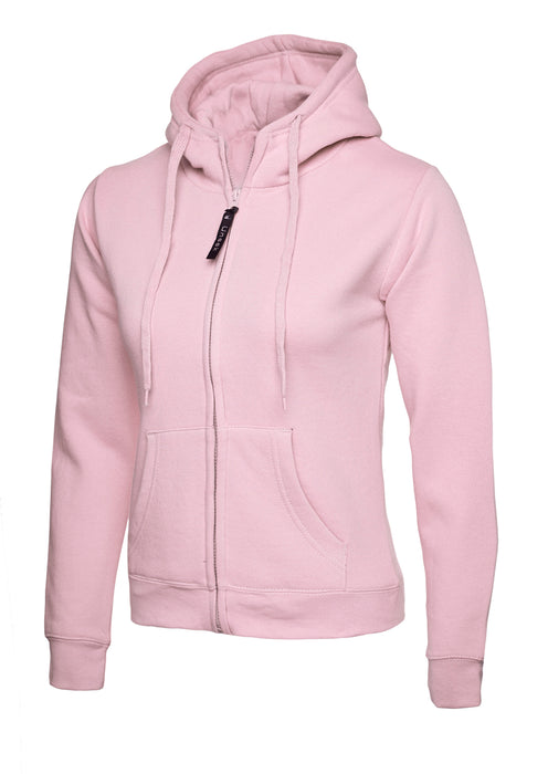 Sudadera clásica con capucha y cremallera completa para mujer Rosa UC505PI