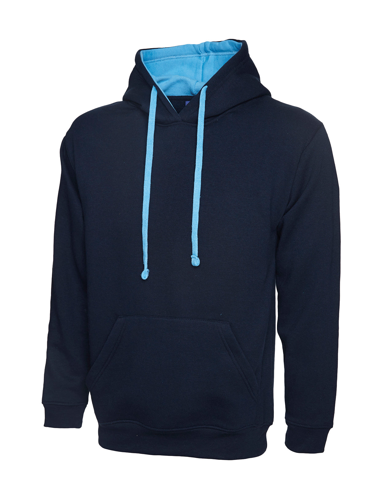 Sudadera con capucha a contraste Azul marino/Cielo UC507NS