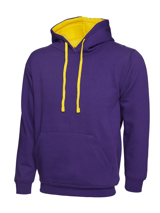 Sudadera Con Capucha Contraste Morado/Amarillo UC507PY