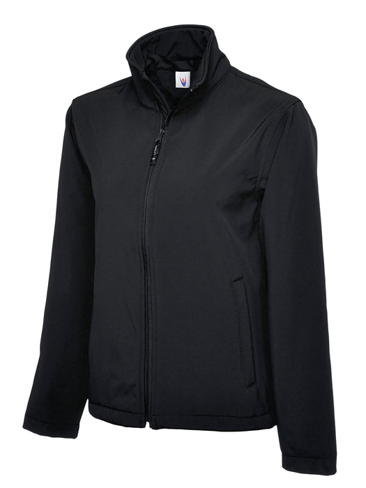 Chaqueta Soft Shell clásica con cremallera completa negra UC612BK