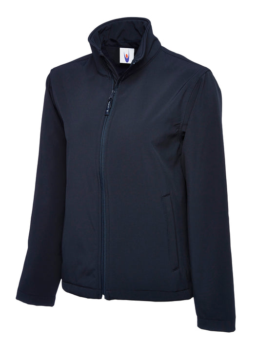 Chaqueta Soft Shell clásica con cremallera completa Azul marino UC612NY