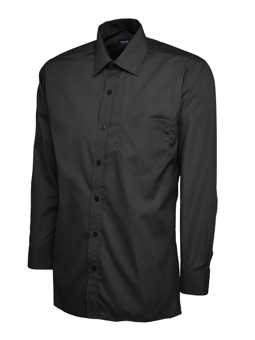 Camisa Popelín Manga Larga Hombre Negra UC709BK