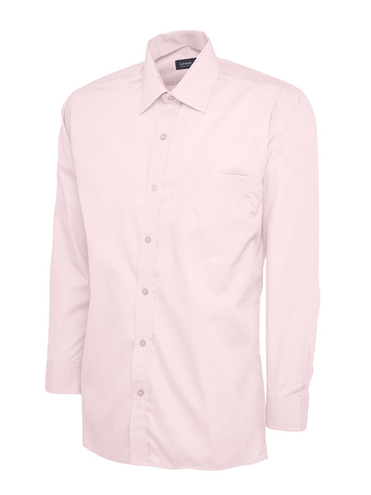 Camisa Popelín Manga Larga Hombre Rosa UC709PI