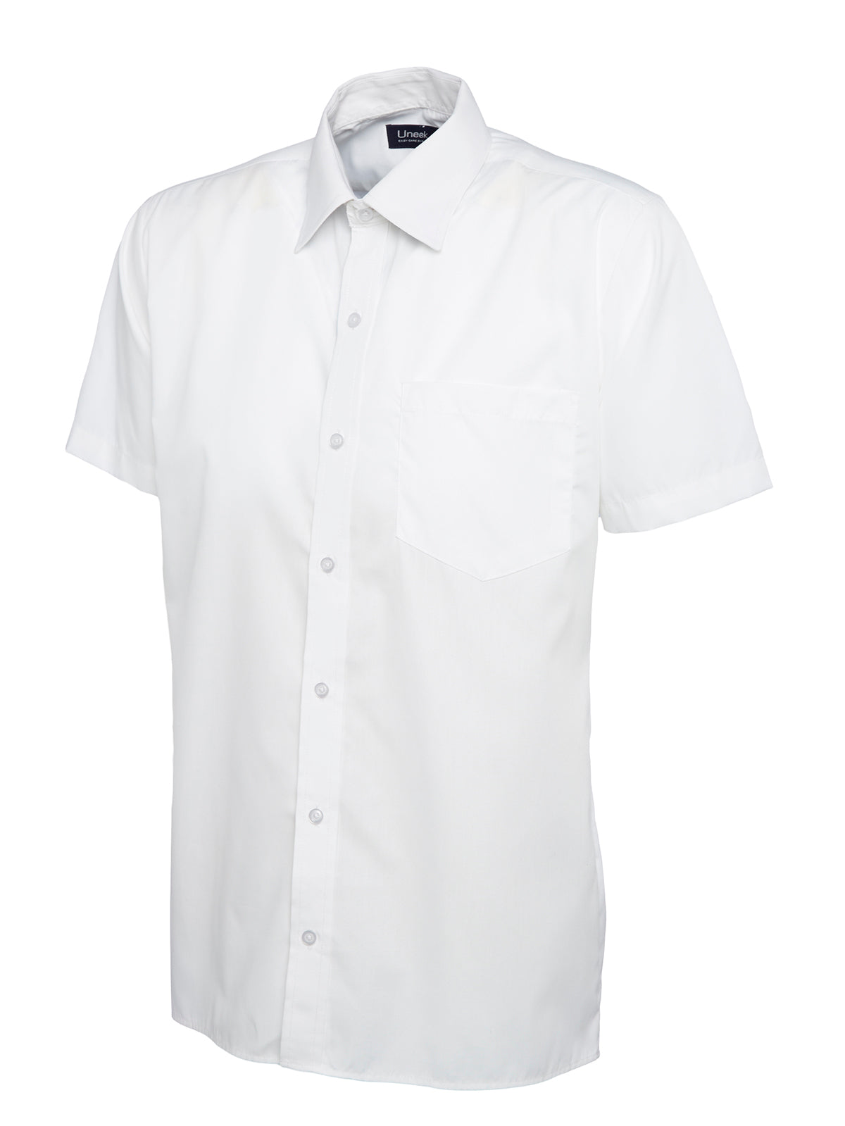 Camisa Popelín Manga Corta Hombre Blanca UC710WH