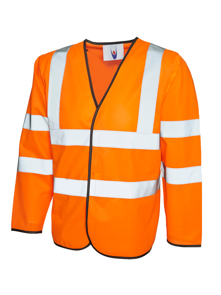Long Sleeve Safety Waist Coat Hi-Vis Orange UC802OR