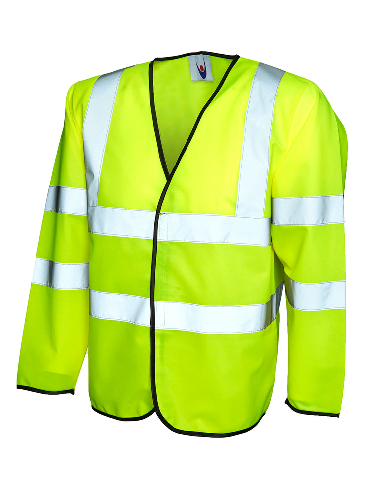 Long Sleeve Safety Waist Coat Hi-Vis Yellow UC802YW