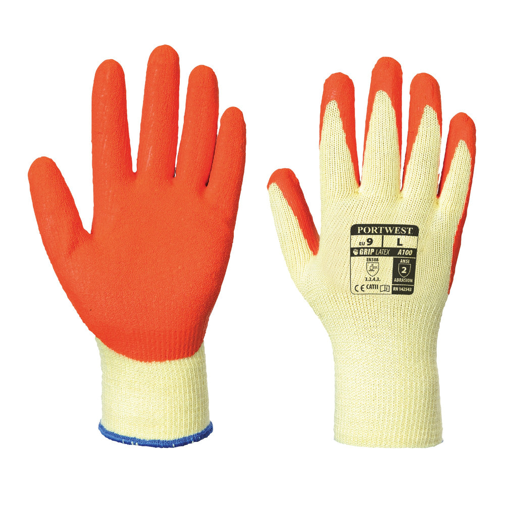 Latex Grip Glove Orange A100OR (MULTI-PACK)
