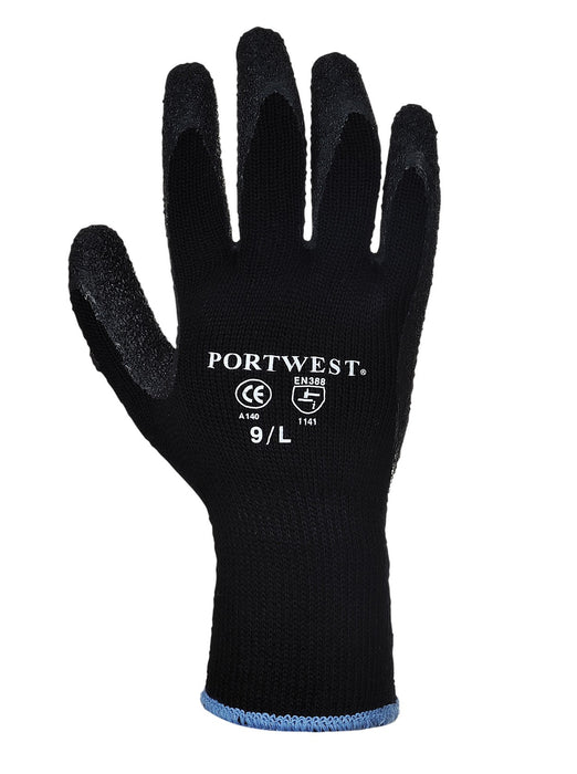 Thermal Grip Latex Glove Black A140K8R (MULTI-PACK)
