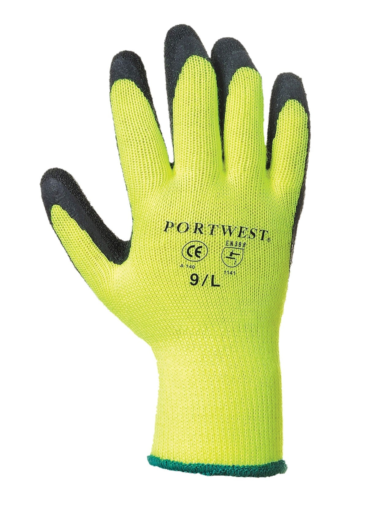 Guantes de látex Thermal Grip Amarillo/Negro A140BKR (MULTI-PACK)