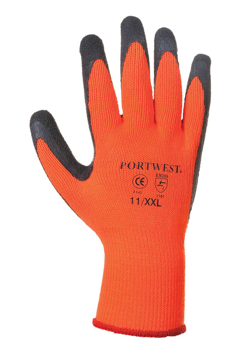 Thermal Grip Latex Glove Orange/Black A140ORB (MULTI-PACK)