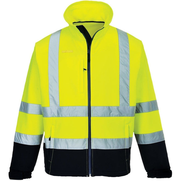 Kontrast-Softshell-Jacke Hi-Vis Gelb/Navy S425Y