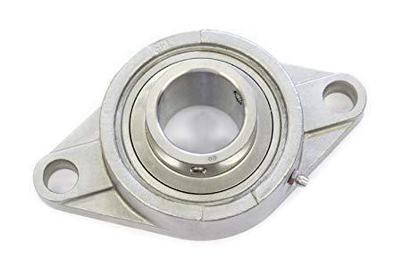 SSUCFL207 (SFT35) - 35mm Bore 2 Bolt Oval Flanged Stainless Steel Self Lube Housed Bearing & Insert