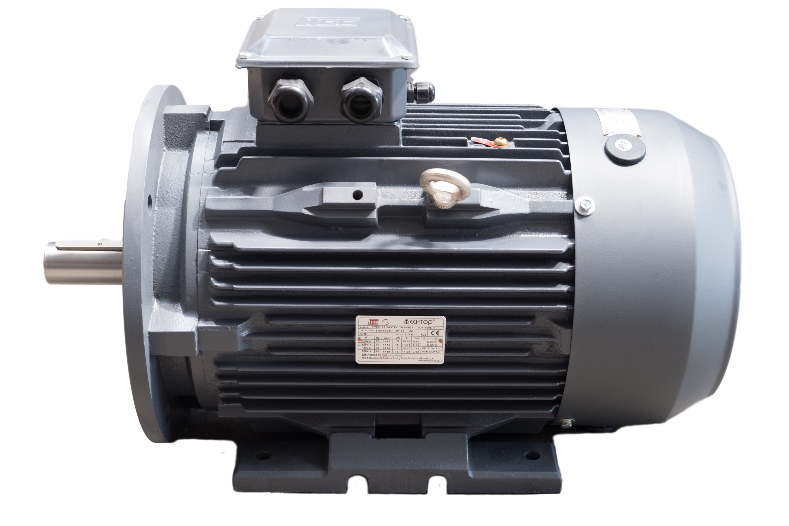 1.543TECCB35-IE3 TEC 3 Phase Electric Motor 1.5kW, 4 Pole, 230/400V 50Hz, B35, IE3, 90 Frame