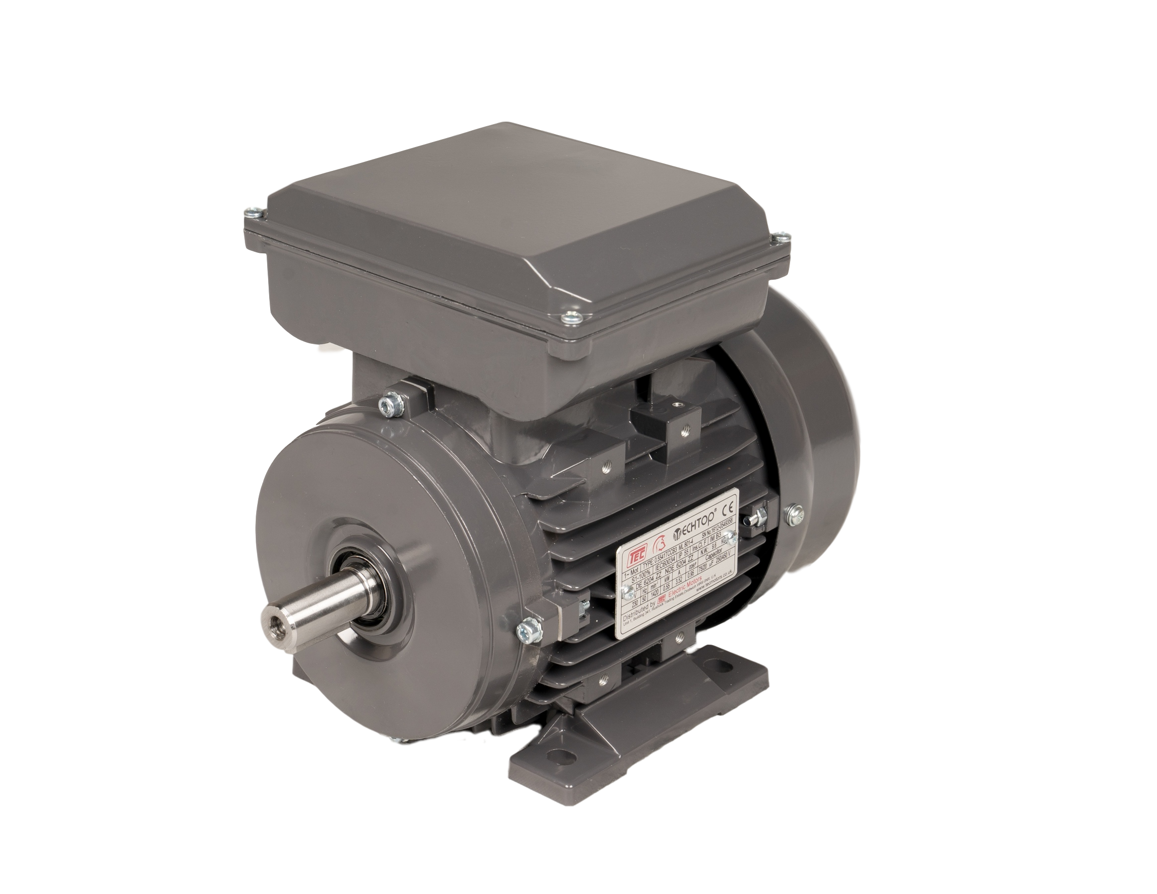 0.3741TCCB3 TEC Single Phase Cap Start Cap Run Electric Motor 0.37kW, 4 Pole, B3, 71 Frame