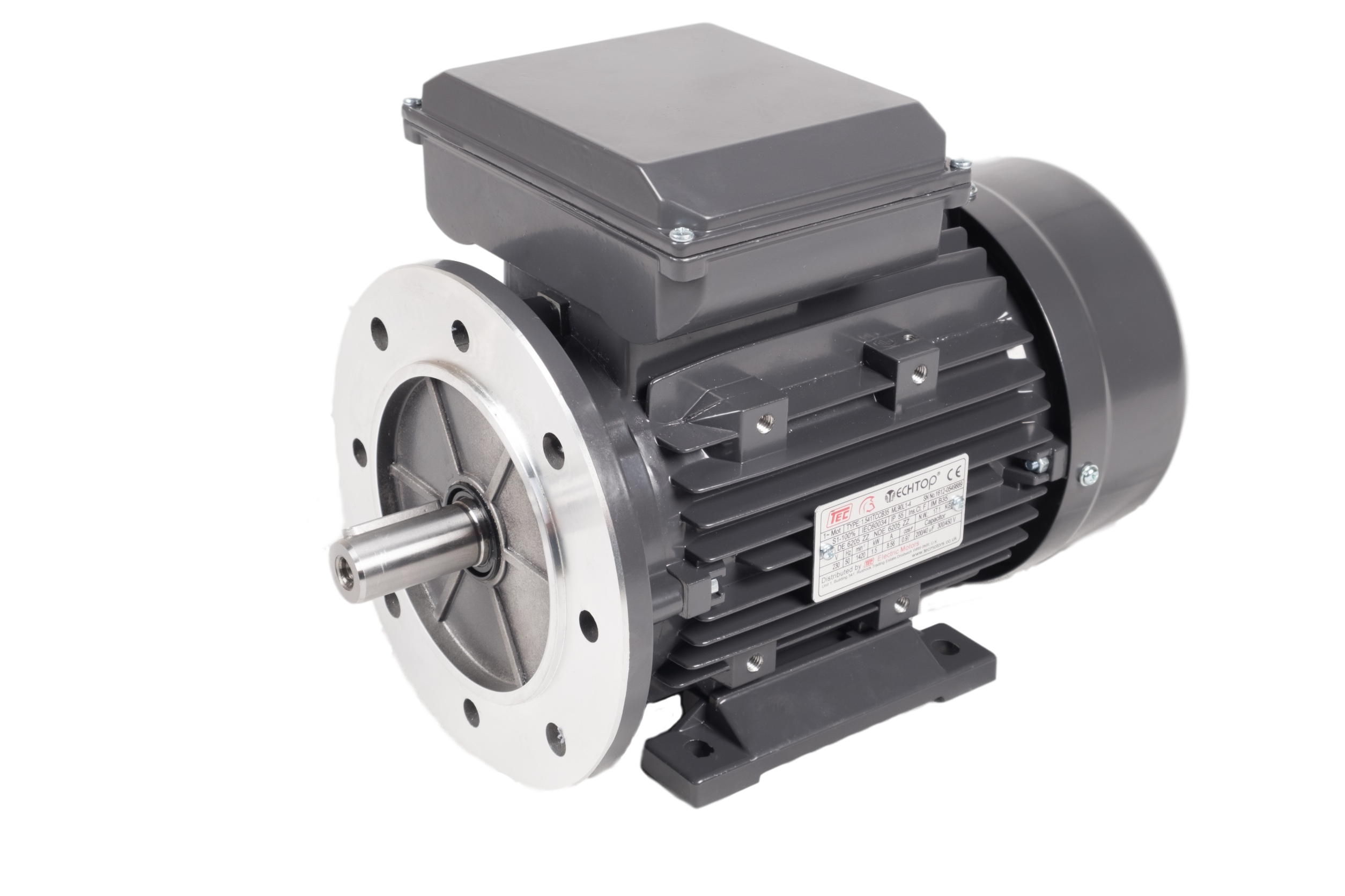 0.7523TECAB35-IE3 TEC 3 Phase Electric Motor 0.75kW, 2 Pole, 230/400V 50Hz, Foot and Flange Mounted B35, IE3, 80 Frame