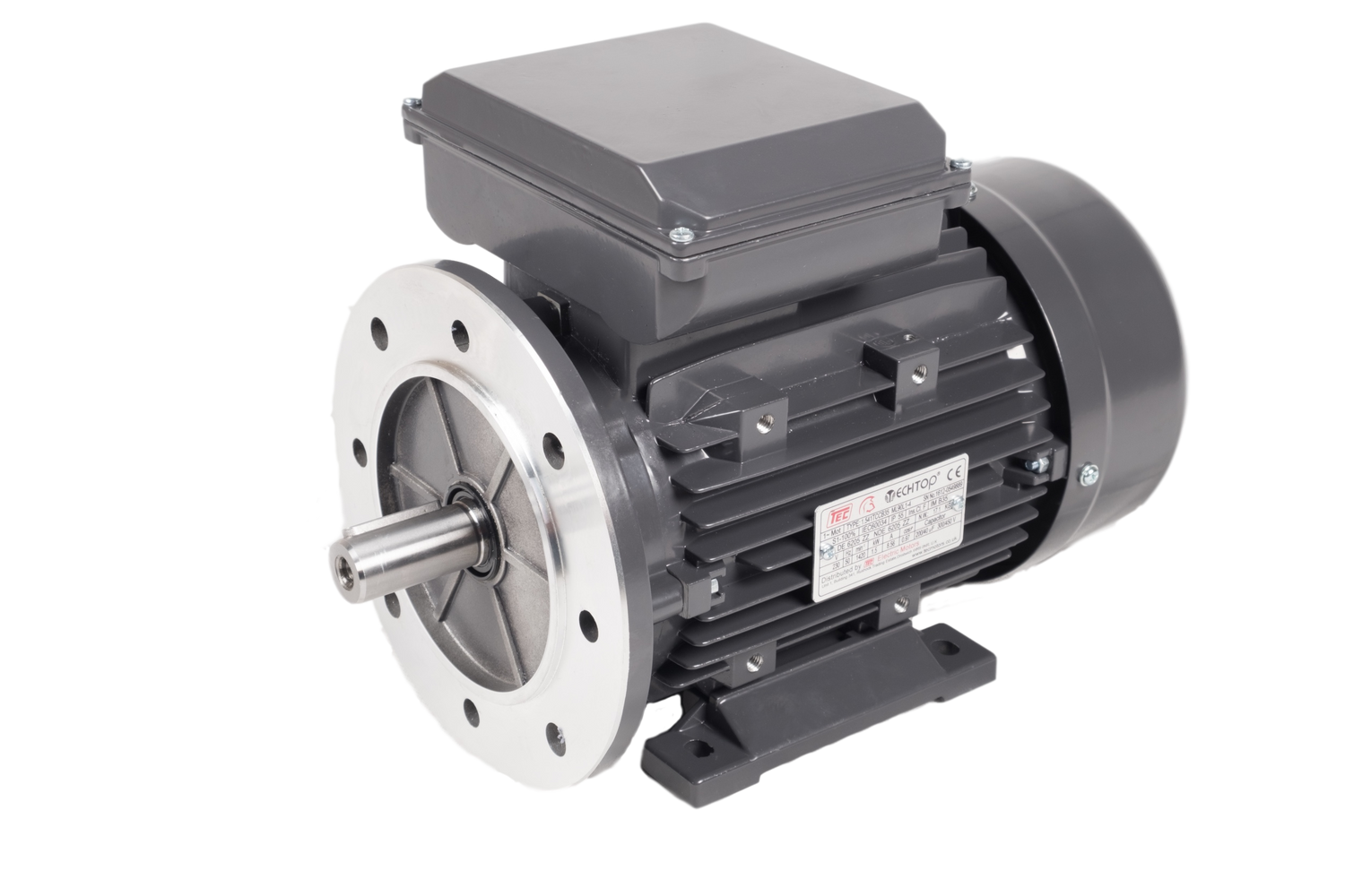 TEC-Three-Phase-Aluminium-Electric-Motor-0.75kw-2-Pole-Foot-and-Flange-Mounted-B35-IE2