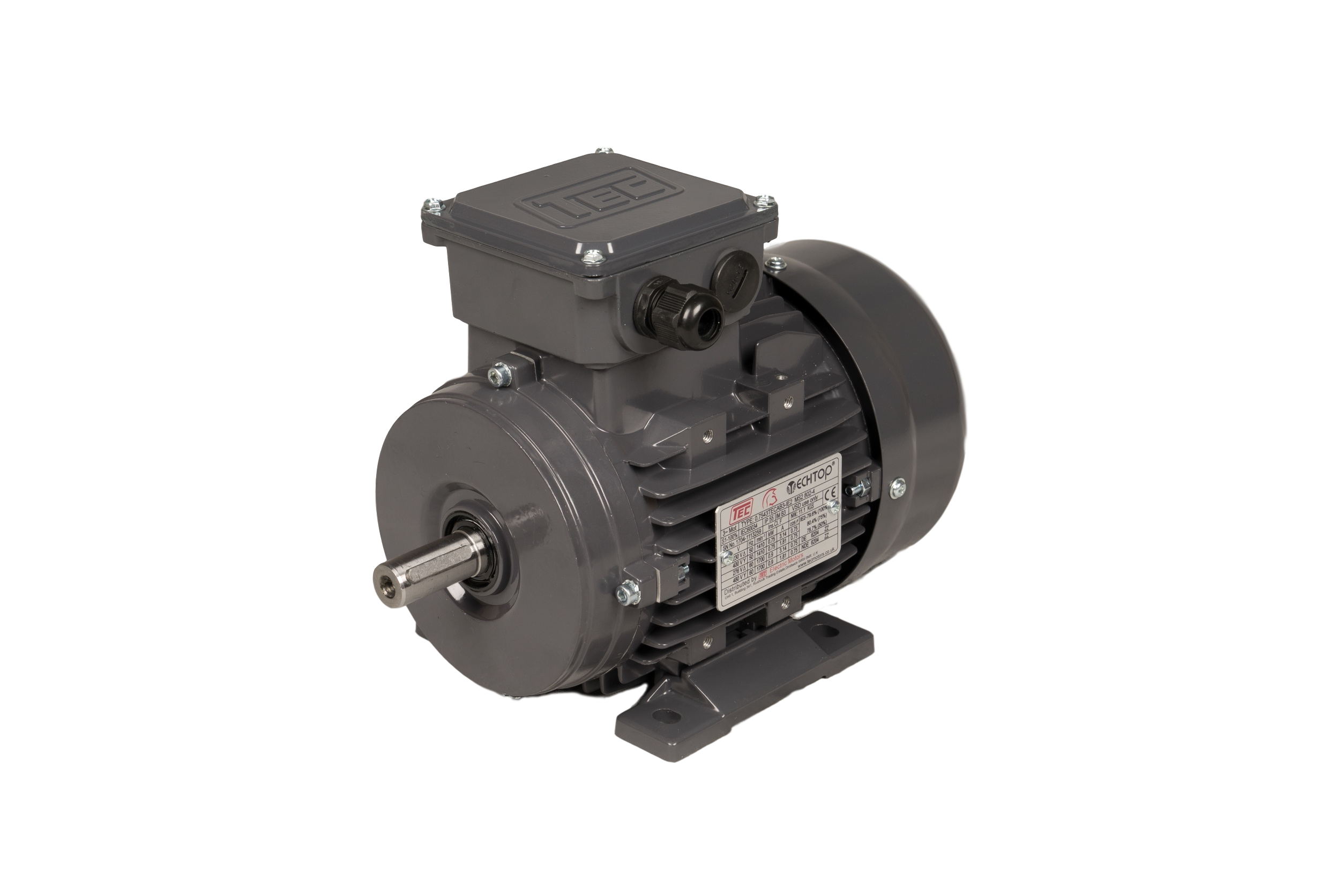 3.023TECAB3-IE2 TEC 3 Phase Electric Motor 3kW, 2 Pole, 230/400V 50Hz, Foot Mounted B3, IE2, 100 Frame