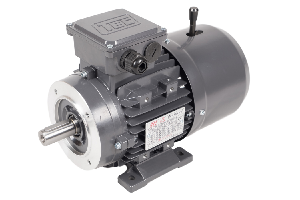 TEC-Three-Phase-Aluminium-Electric-Motor-0.18kw-2-Pole-Face-Mounted-Brake-B14-