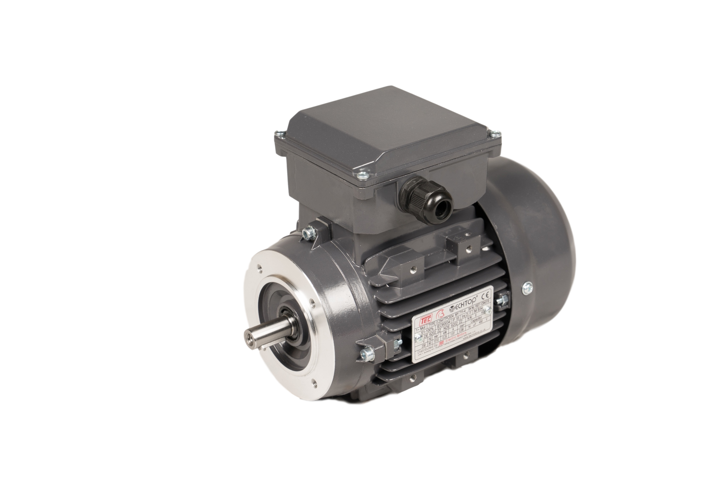 2.221TPCB14 TEC Single Phase Perm Cap Eletric Motor 2.2kW, 2 Pole, B14, 90 Frame